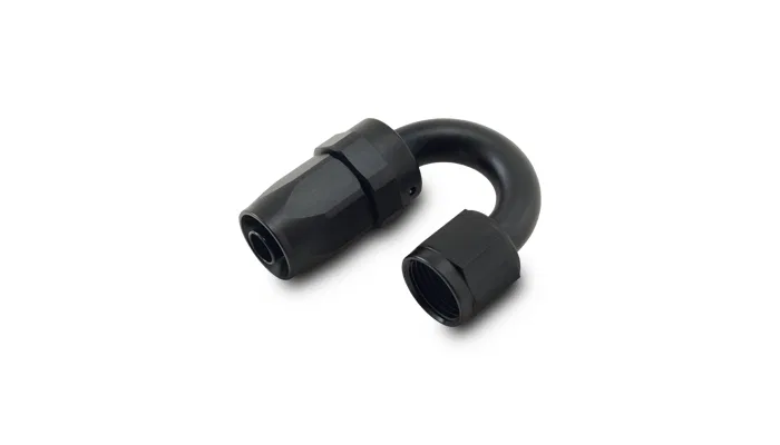 21810 – VIBRANT Hose End Fitting, -10AN Hose -10AN Female 180 Degree Swivel Anodized Black Aluminum Single